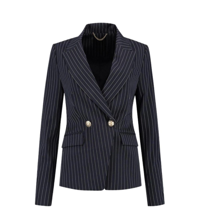 Nikkie Ellis Pinstripe Blazer 7800 Navy