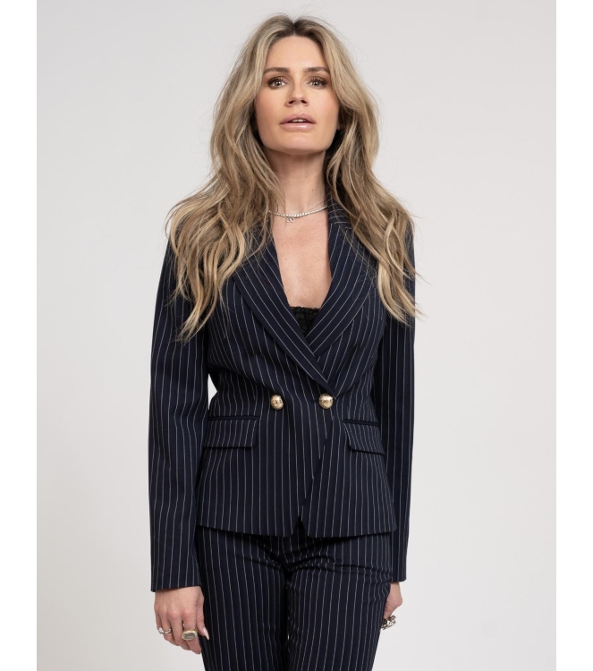 Nikkie Ellis Pinstripe Blazer 7800 Navy
