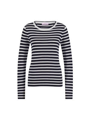Studio Anneloes Luna stripe pullover 6911 dark blue/off white