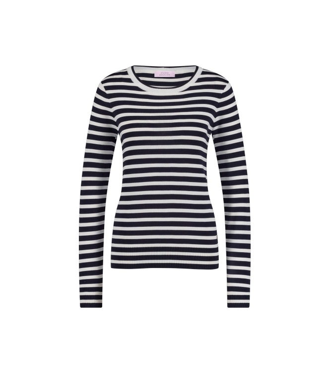 Studio Anneloes Luna stripe pullover 6911 dark blue/off white