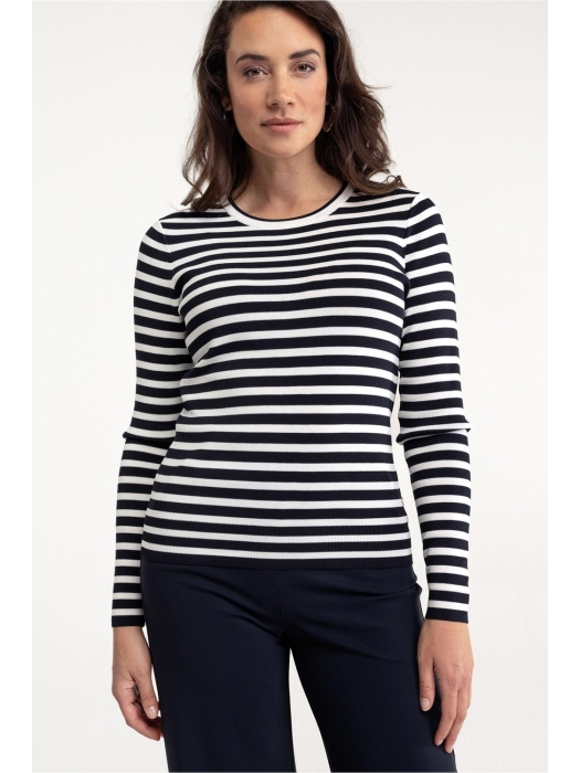 Studio Anneloes Luna stripe pullover 6911 dark blue/off white