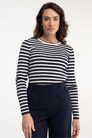 Studio Anneloes Luna stripe pullover 6911 dark blue/off white