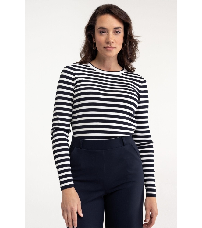 Studio Anneloes Luna stripe pullover 6911 dark blue/off white