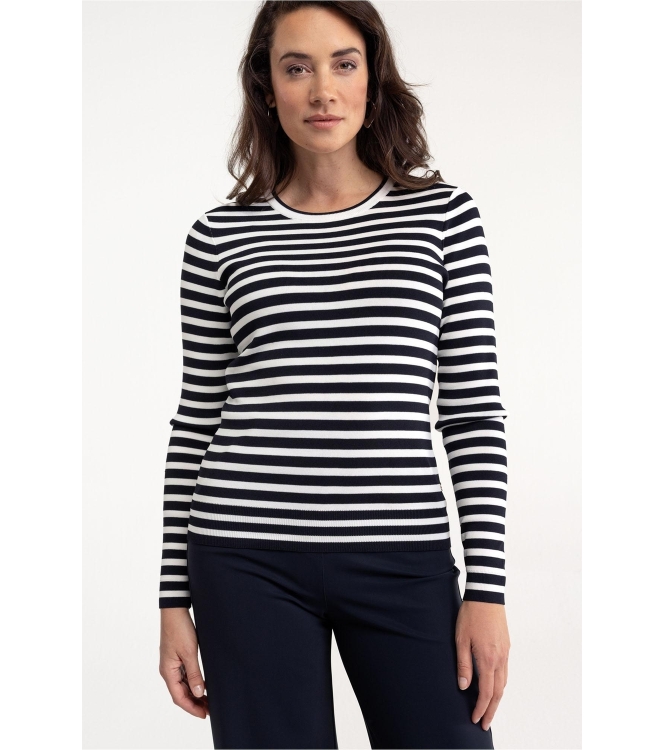 Studio Anneloes Luna stripe pullover 6911 dark blue/off white