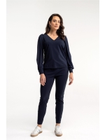Studio Anneloes Downstairs bonded trousers 6900 dark blue