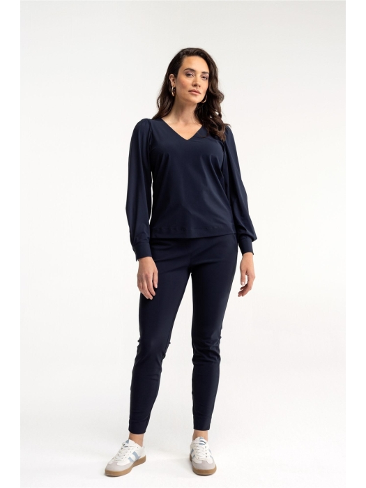 Studio Anneloes Downstairs bonded trousers 6900 dark blue