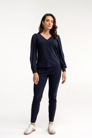 Studio Anneloes Downstairs bonded trousers 6900 dark blue