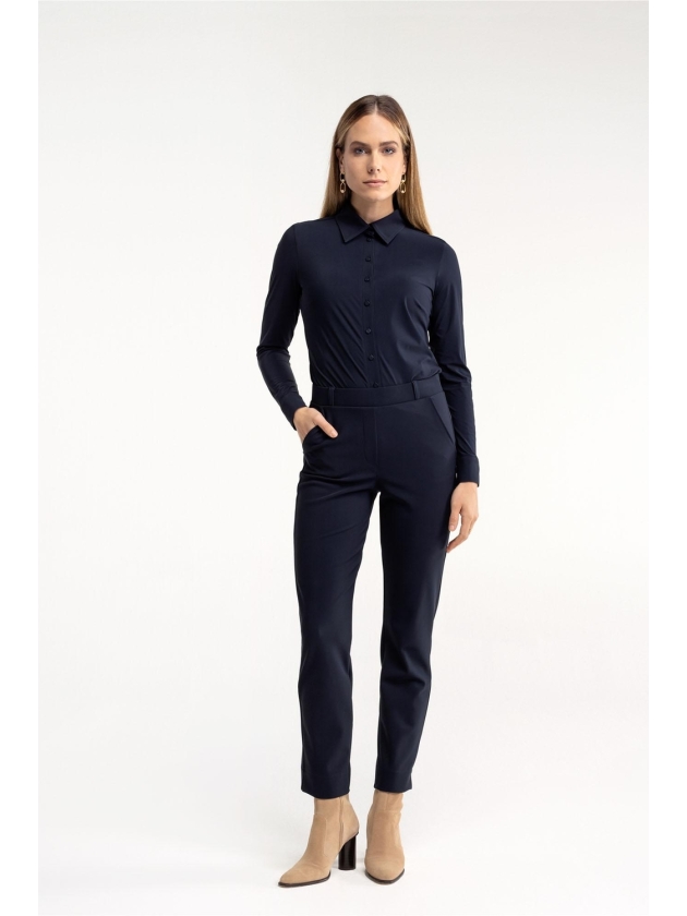 Studio Anneloes Anne bonded trousers 6900 dark blue