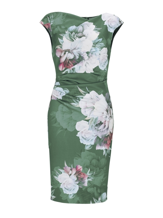 Swing Cocktailjurk Scuba 5501 Moss green/multi