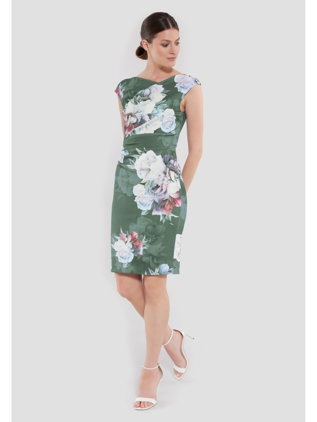 Swing Cocktailjurk Scuba 5501 Moss green/multi