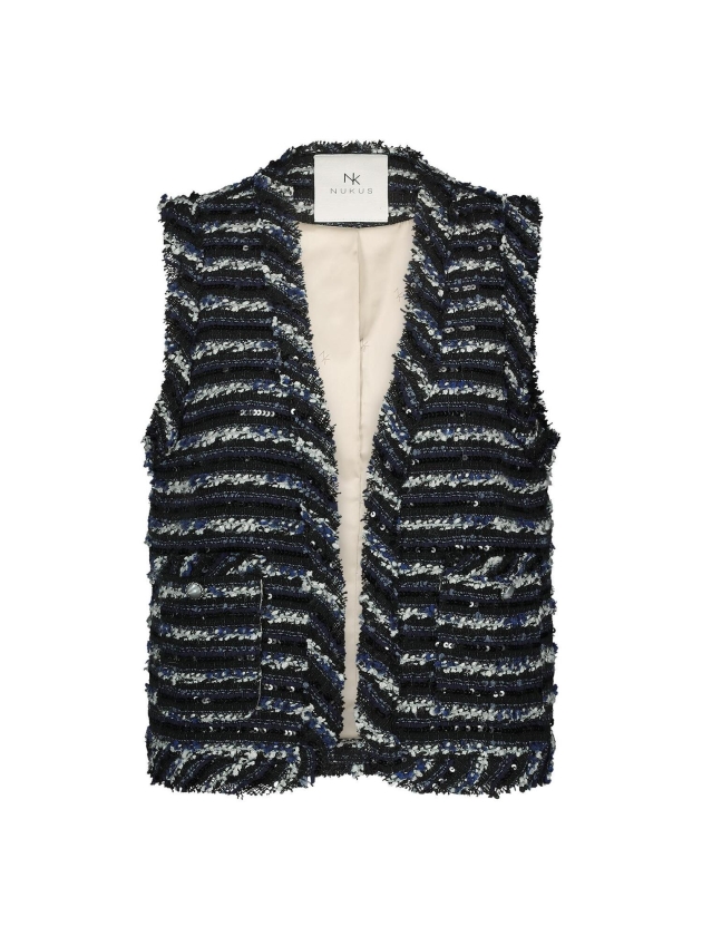NUKUS Taylor Gilet Paillet 70 navy