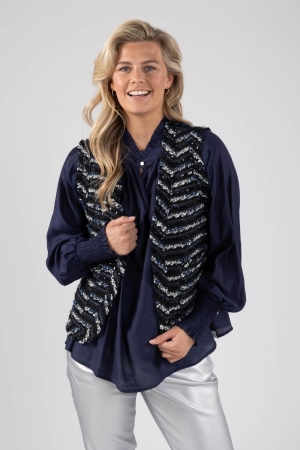 NUKUS Taylor Gilet Paillet 70 navy