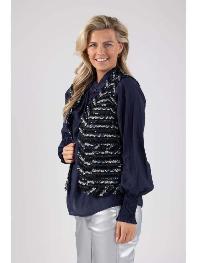 NUKUS Taylor Gilet Paillet 70 navy