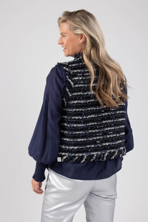 NUKUS Taylor Gilet Paillet 70 navy