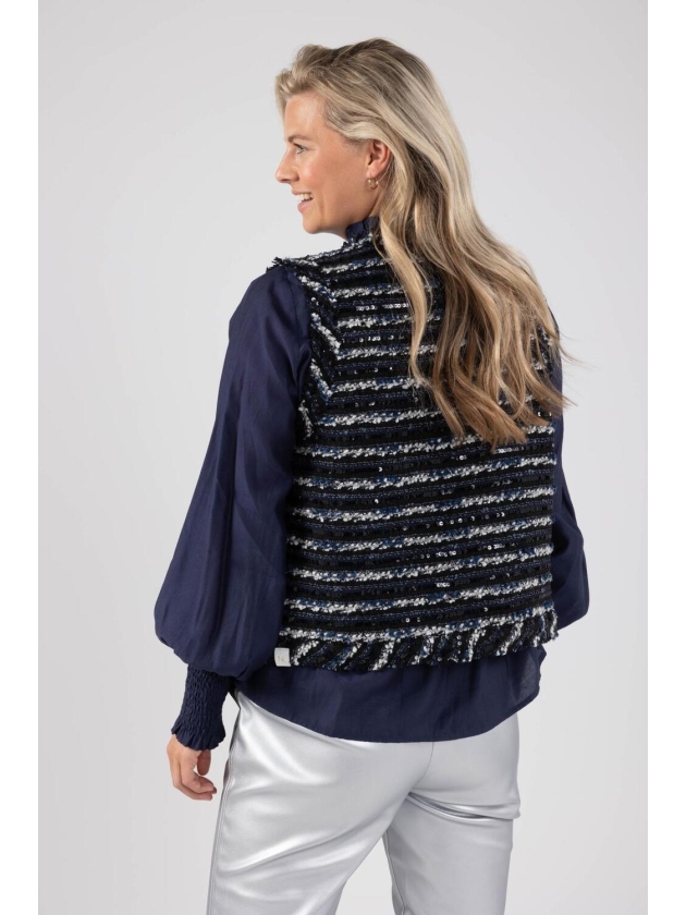 NUKUS Taylor Gilet Paillet 70 navy