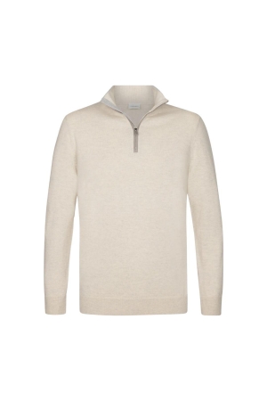 Profuomo PULLOVER HALF ZIP LS D BEIGE Dark beige