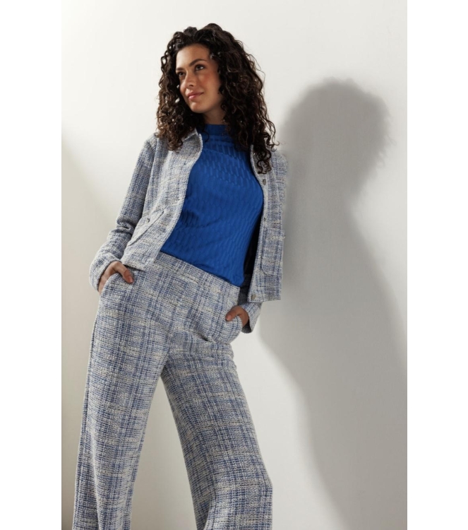 Tramontana Stretch Tweed Jacket 005048 Saphire blue