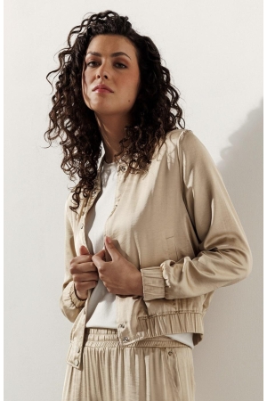 Tramontana Hammered-Satin Bomber Jacket 002000 Sand