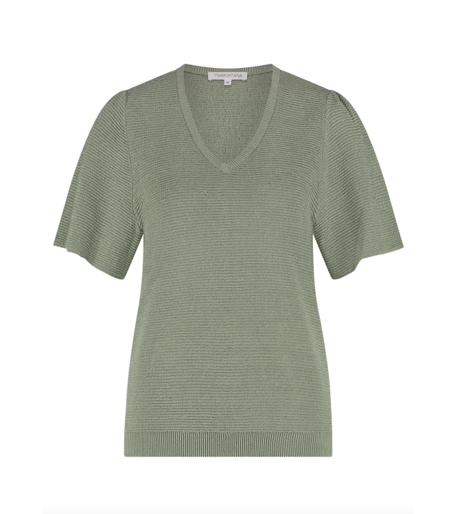 Tramontana V-Neck Lurex Jumper 005725 Pistacchio