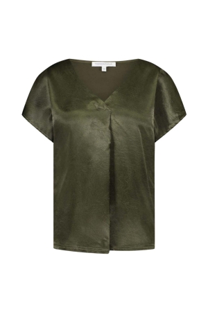 Tramontana Crinkled Satin Top 006195 Jungle green