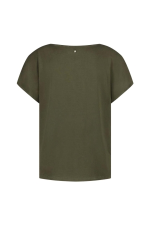 Tramontana Crinkled Satin Top 006195 Jungle green