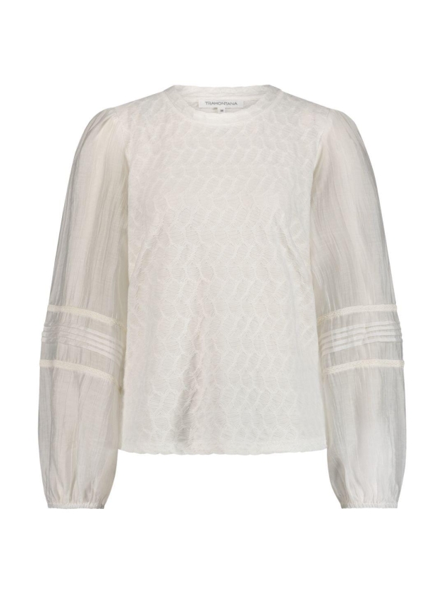 Tramontana Fancy Fabric Mix Top 001100 Off white