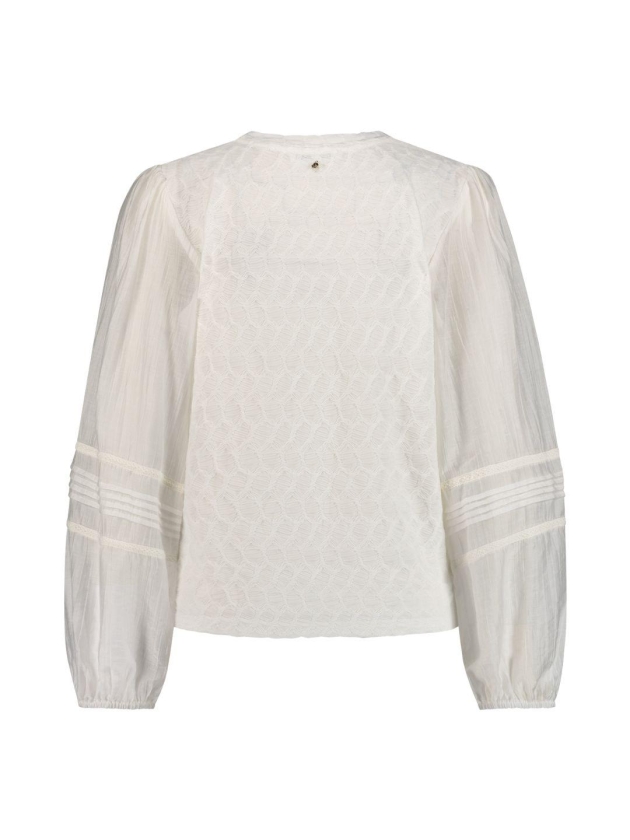 Tramontana Fancy Fabric Mix Top 001100 Off white