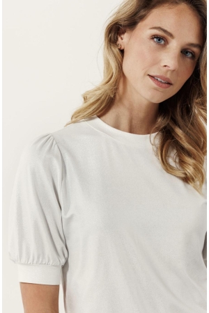 Tramontana Coated Puff-Sleeve T-Shirt 001100 Off white