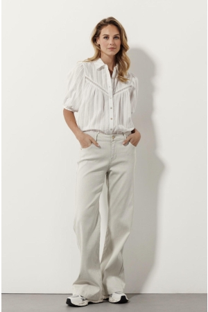 Tramontana Lurex Wide-Leg Denim Trousers 002040 Light sand