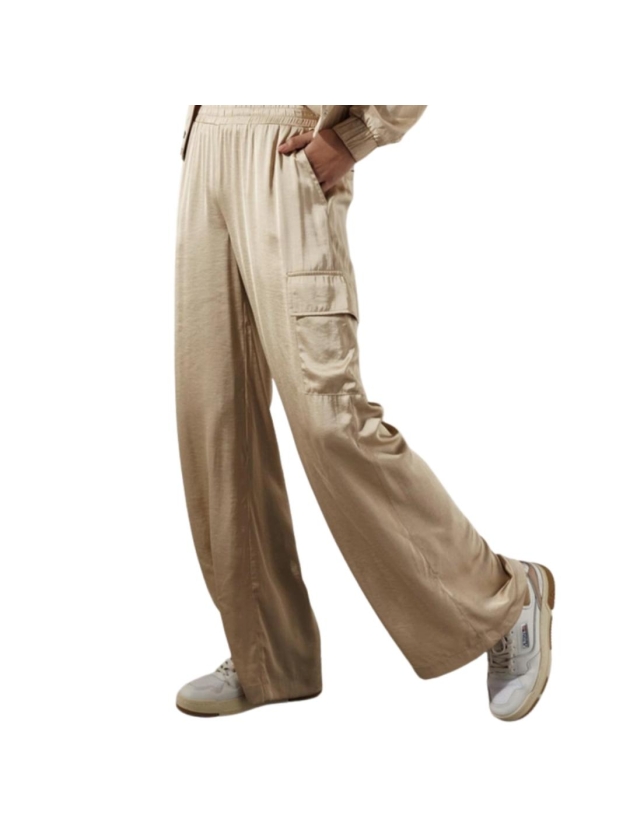 Tramontana Hammered-Satin Trousers 002000 Sand