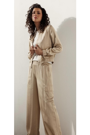 Tramontana Hammered-Satin Trousers 002000 Sand