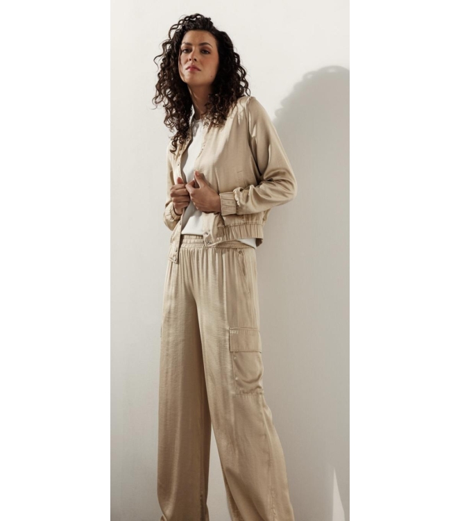 Tramontana Hammered-Satin Trousers 002000 Sand