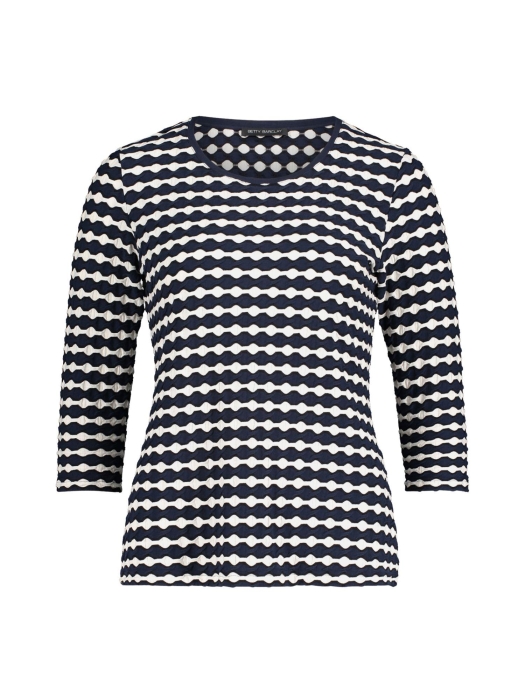 Betty Barclay Shirt Kurz 3/4 Arm 8813 Dark blue/cream