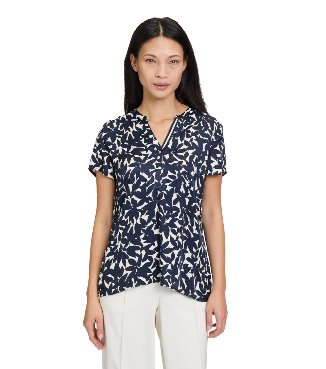 Betty Barclay Bluse Kurz 1/2 Arm 4031 Dark blue/cream