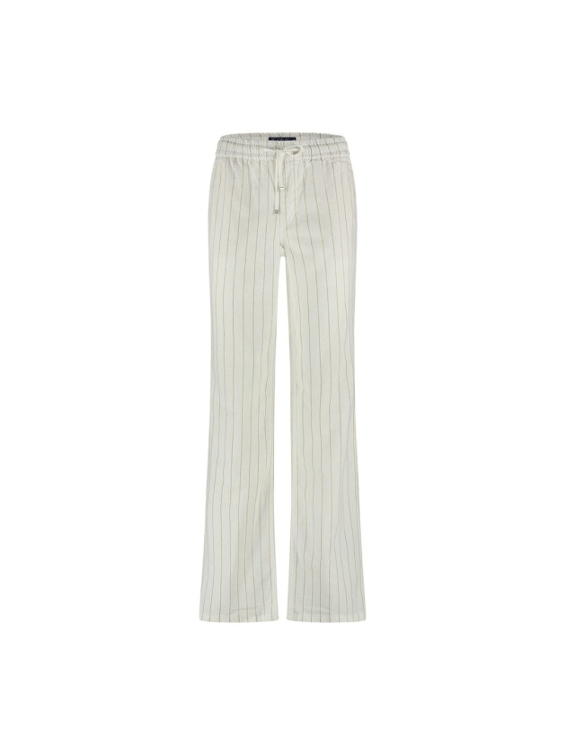 Red Button Colette cotton linnen stripe 83 cm Dark sand