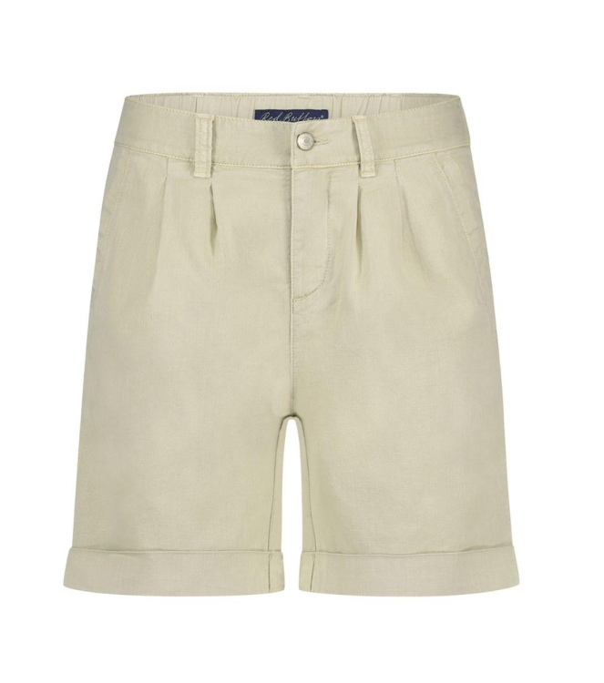 Red Button Cleo short cotton linen colour Pebble