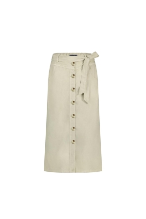 Red Button Birdie skirt cotton linen Pebble