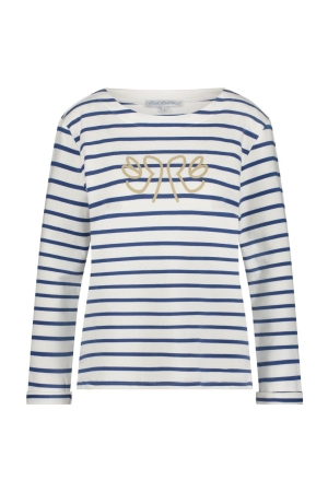 Geisha Terry stripe chest print Jeansblue