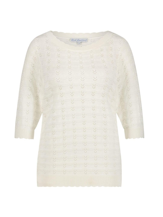 Red Button Sweet pointelle Offwhite