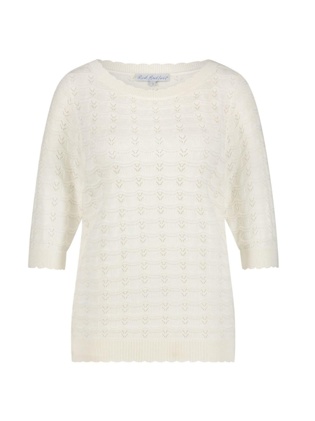 Red Button Sweet pointelle Offwhite