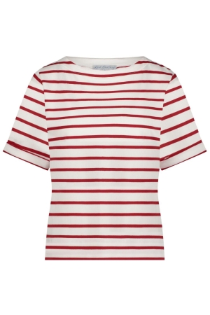 Geisha Terry stripe short sleeve Red