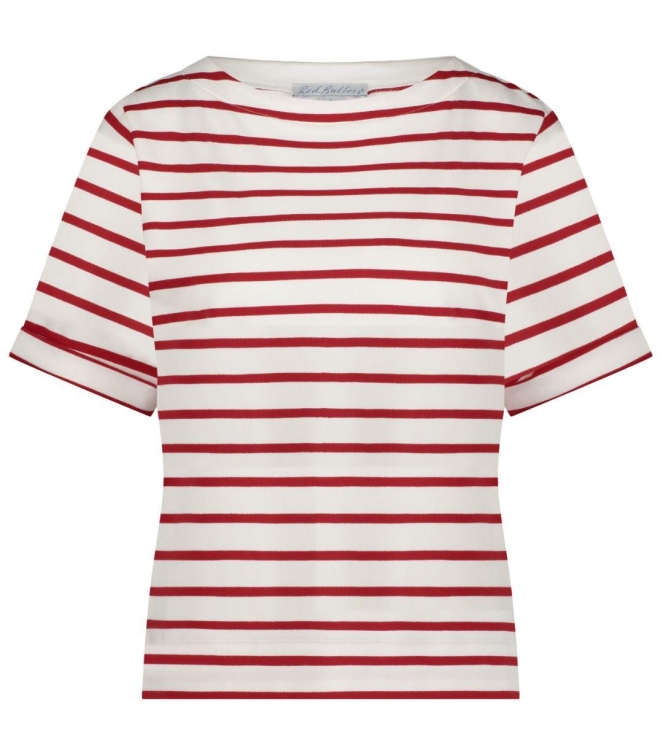 Geisha Terry stripe short sleeve Red