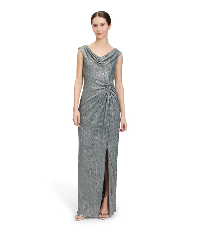 Vera Mont Kleid Lang ohne Arm 5899 Dark green/grey