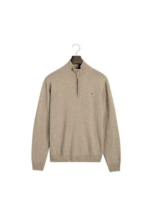 Gant Superfine Lambswool Half-Zip Sweater 295 dk. sand melange