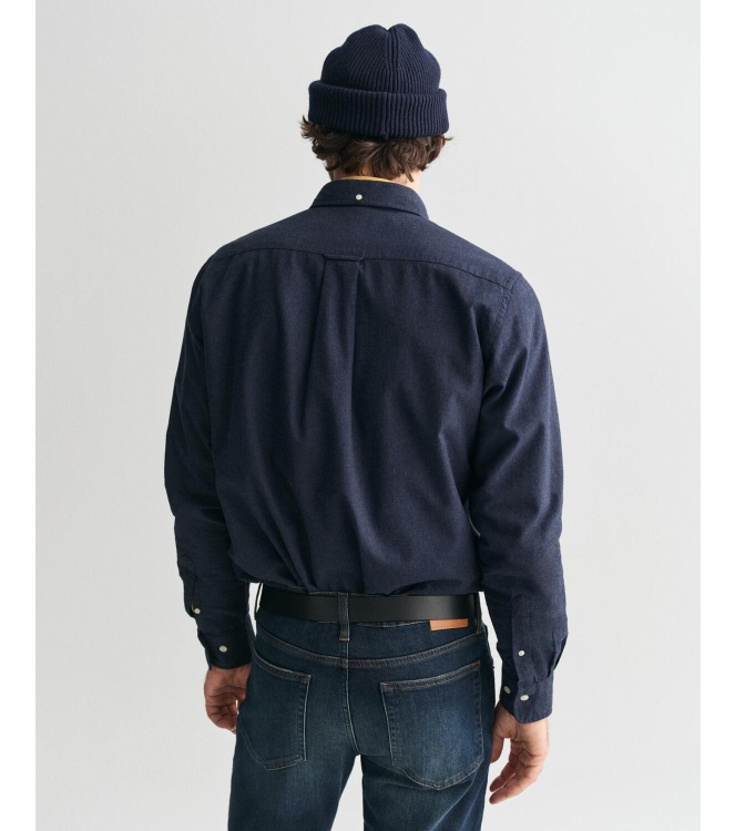 Gant Regular Fit Flannel Melange Shirt 410 marine