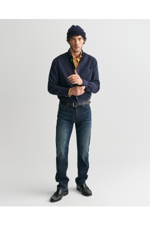 Gant Regular Fit Flannel Melange Shirt 410 marine