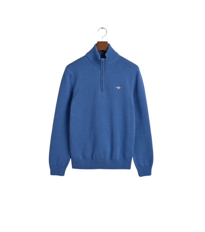 Gant Casual Cotton Half-Zip Sweater 442 vintage blue