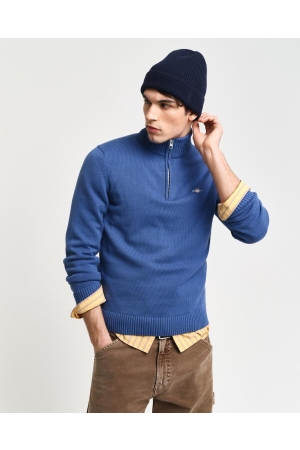 Gant Casual Cotton Half-Zip Sweater 442 vintage blue