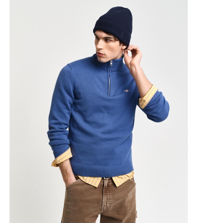 Gant Casual Cotton Half-Zip Sweater 442 vintage blue