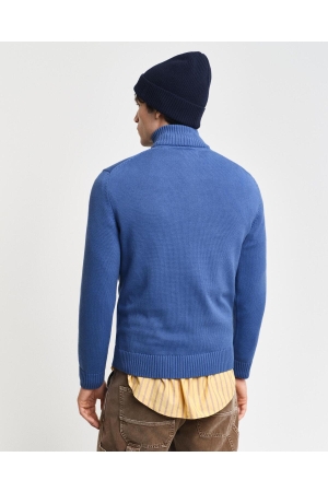 Gant Casual Cotton Half-Zip Sweater 442 vintage blue